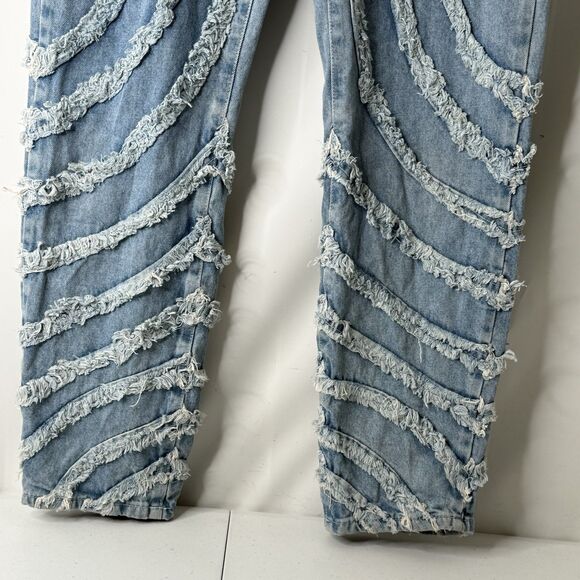The Ragged Priest Gaze Mom Jeans 30 Circle Panel Frayed Edgy ASO Dixie D’Amelio - Picture 6 of 13